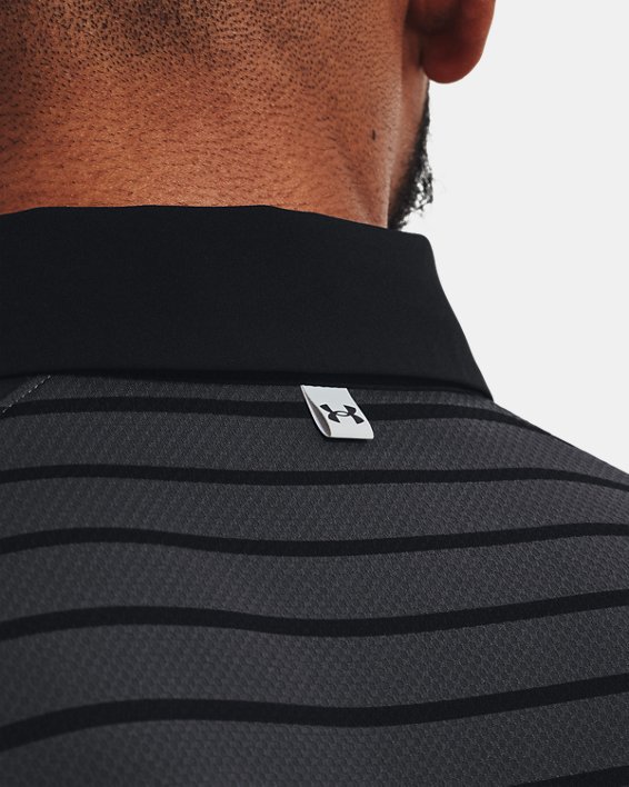 Men's UA Iso-Chill Mix Stripe Polo in Black image number 3